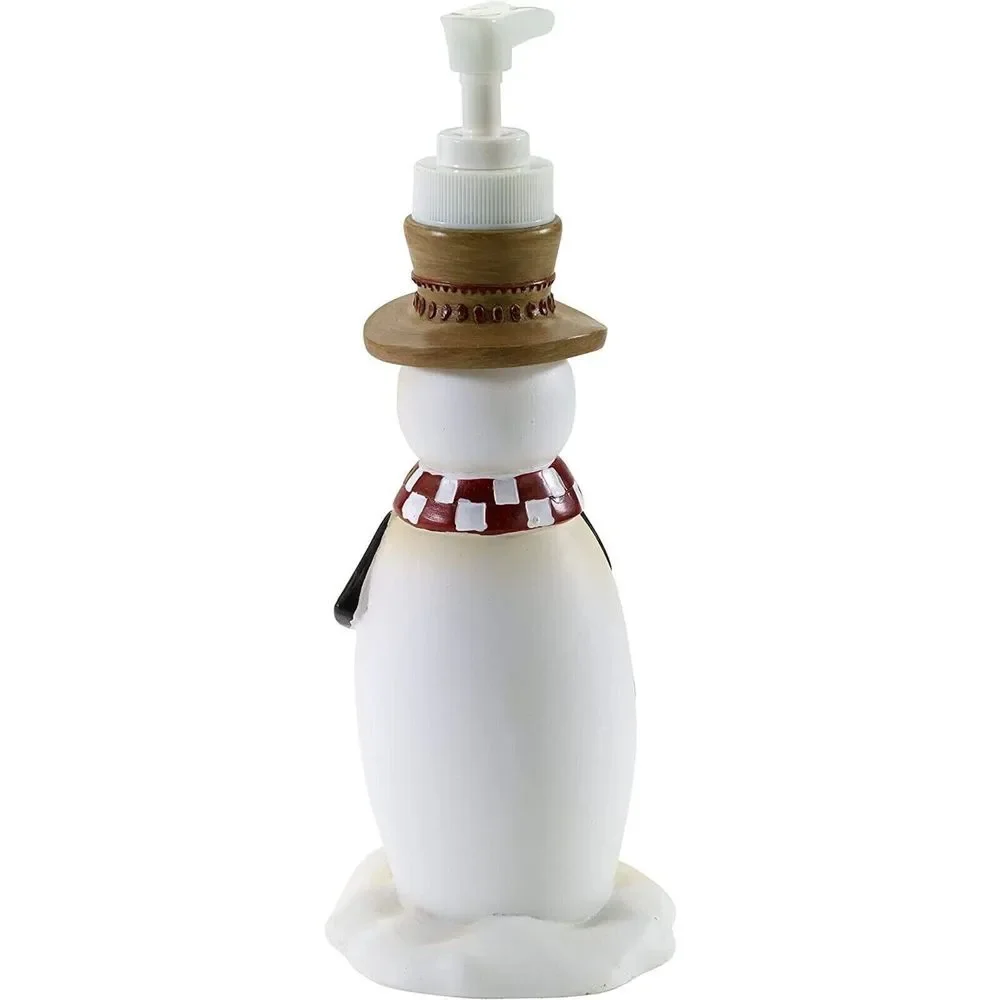 Avanti Snowman Red Cardinal Soap Pump Dispenser Country Friends Joy Scarf Hat